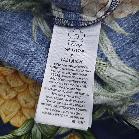 FARM Rio Pineapple Print Linen Blend Mini Dress - Picture 5 of 10